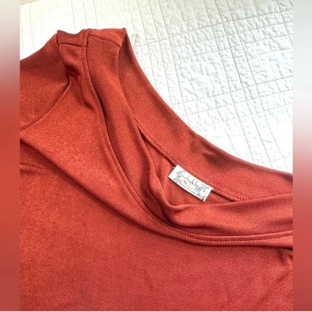 Free People Cherry Chai One-Shoulder Maroon Bodysuit